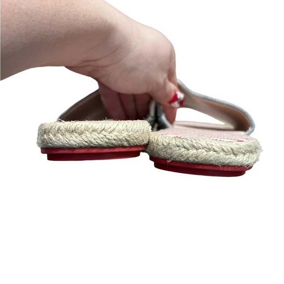 Kelly & Katie Flat Slip On espadrille Sandals Red White and Blue Size 8 - Picture 4 of 5